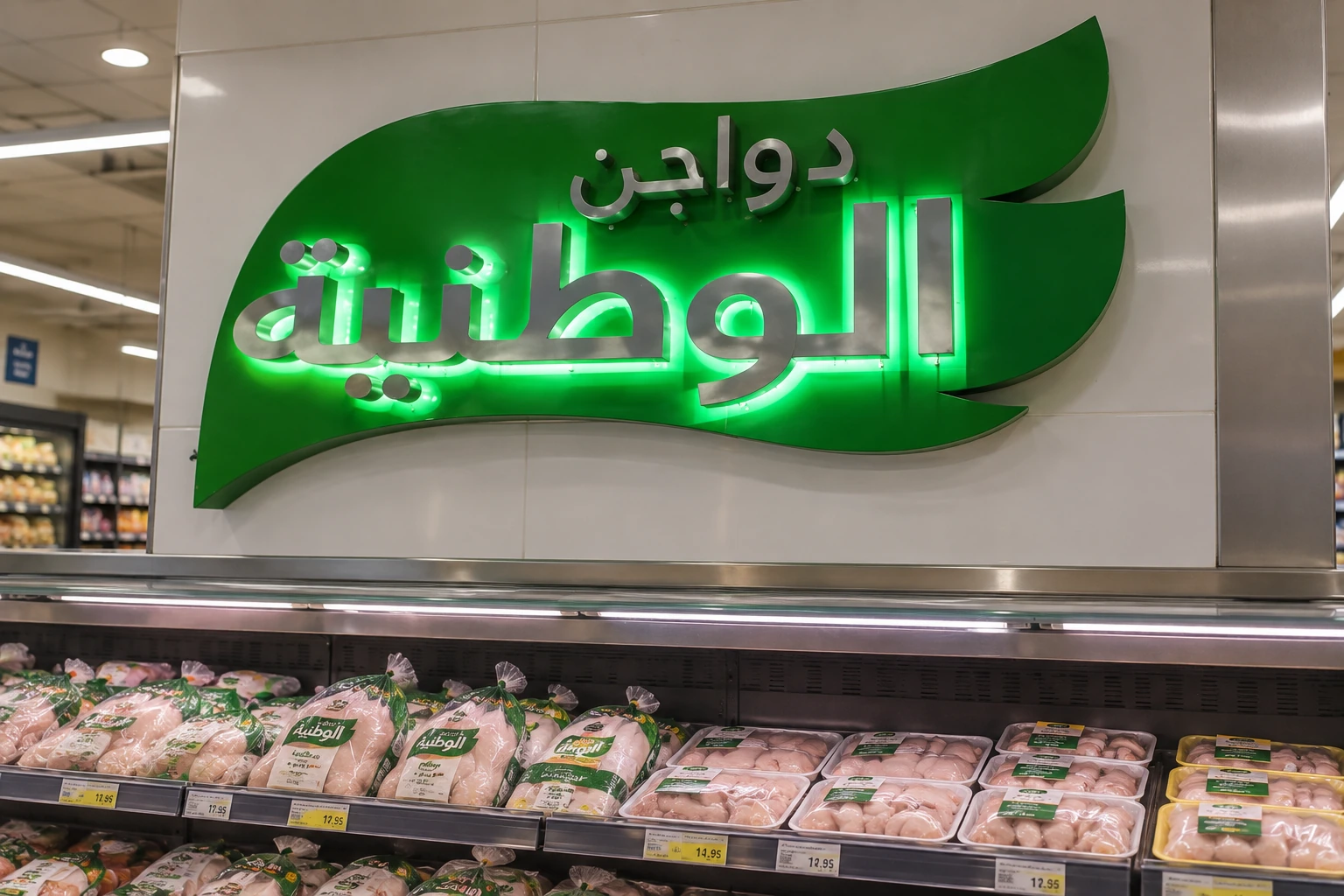 حروف معدنية فوق خلفية خضراء