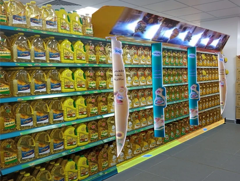 Cooking-oil aisle — Cooking-oil aisle lightboxes and shelf fins